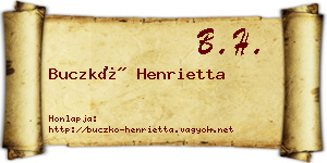 Buczkó Henrietta névjegykártya